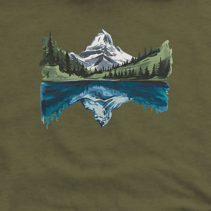 Painted Mountain Lake Reflection Hoodie