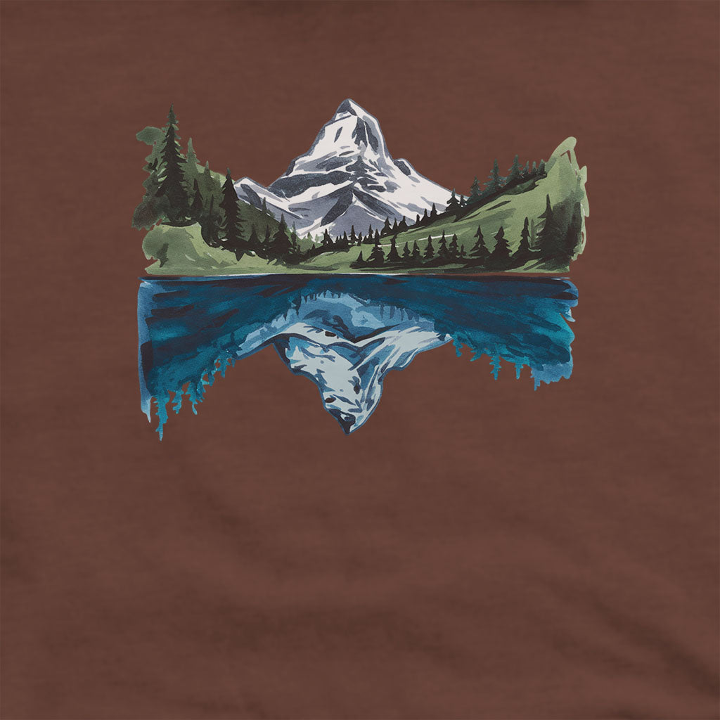 Painted Mountain Lake Reflection Hoodie