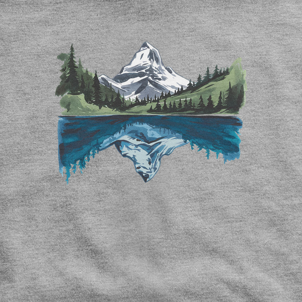 Painted Mountain Lake Reflection Hoodie