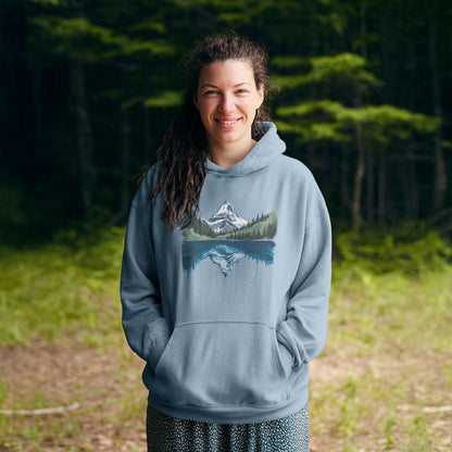Painted Mountain Lake Reflection Hoodie