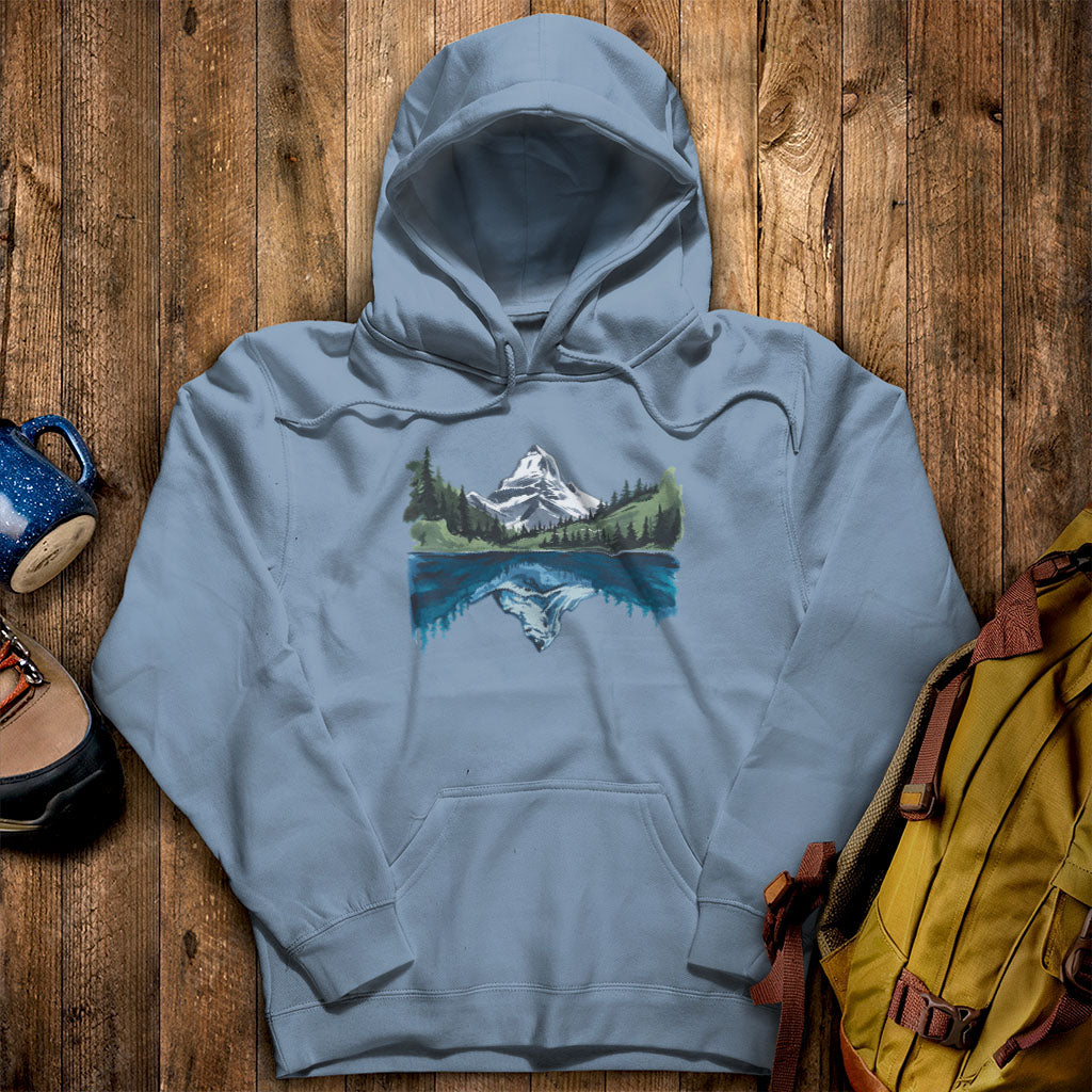 Painted Mountain Lake Reflection Hoodie