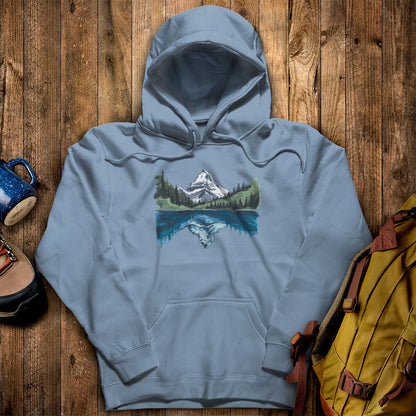 Painted Mountain Lake Reflection Hoodie