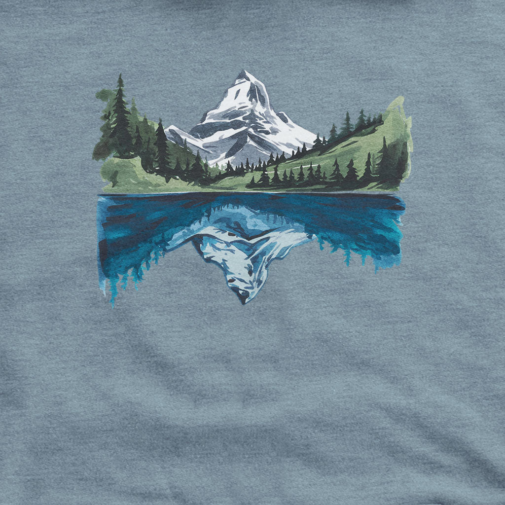 Painted Mountain Lake Reflection Hoodie