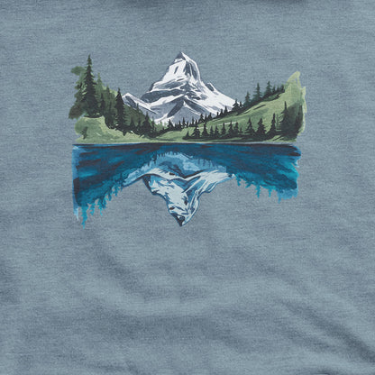 Painted Mountain Lake Reflection Hoodie