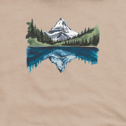 Painted Mountain Lake Reflection Crewneck Sweatshirt