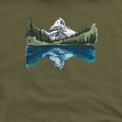 Painted Mountain Lake Reflection Crewneck Sweatshirt