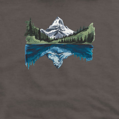 Painted Mountain Lake Reflection Crewneck Sweatshirt
