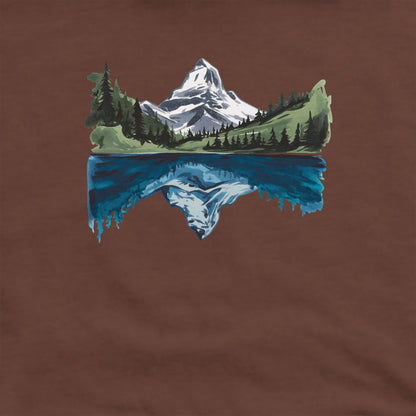 Painted Mountain Lake Reflection Crewneck Sweatshirt