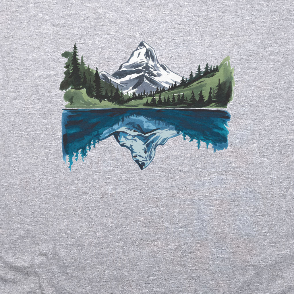 Painted Mountain Lake Reflection Crewneck Sweatshirt