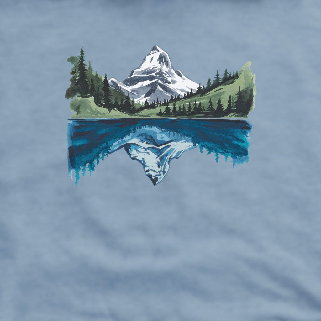 Painted Mountain Lake Reflection Crewneck Sweatshirt