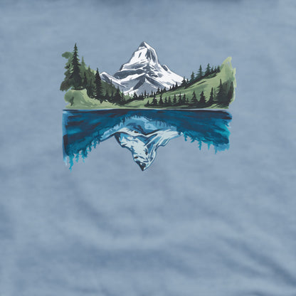 Painted Mountain Lake Reflection Crewneck Sweatshirt
