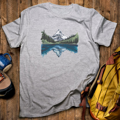 Painted Mountain Lake Reflection T-Shirt