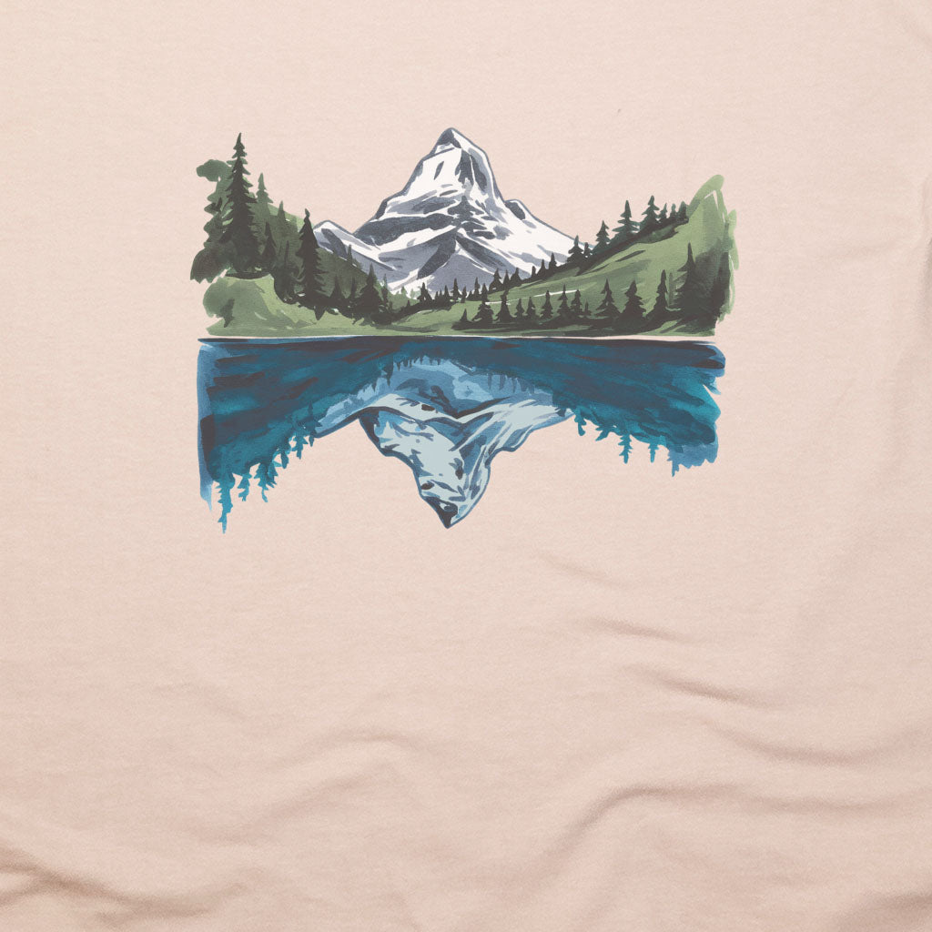 Painted Mountain Lake Reflection T-Shirt