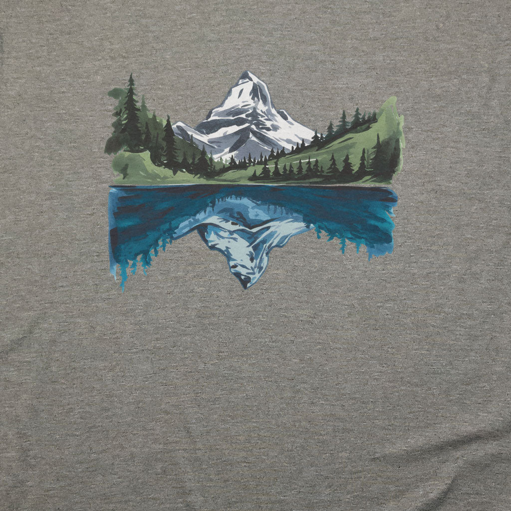 Painted Mountain Lake Reflection T-Shirt