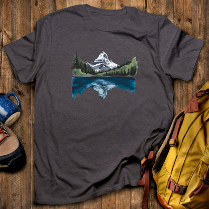 Painted Mountain Lake Reflection T-Shirt