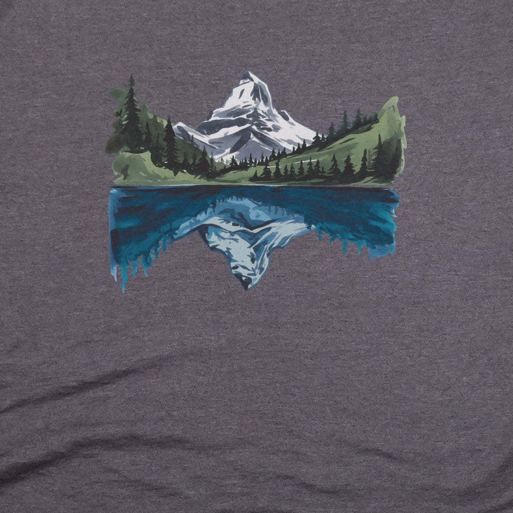 Painted Mountain Lake Reflection T-Shirt