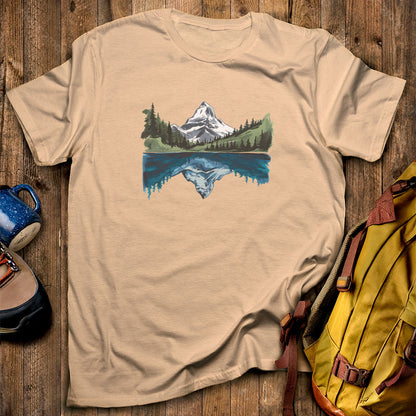 Painted Mountain Lake Reflection T-Shirt