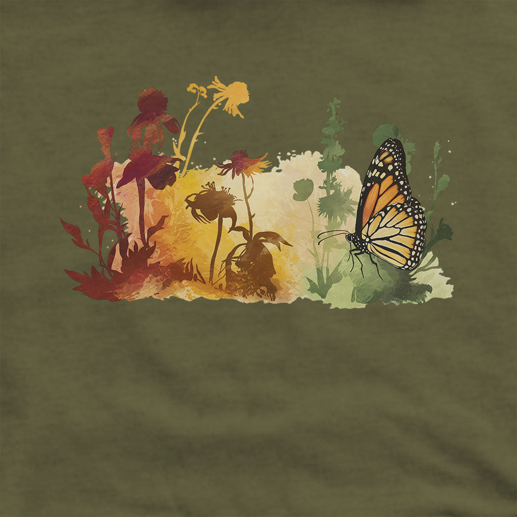 Watercolor Monarch Meadow Hoodie