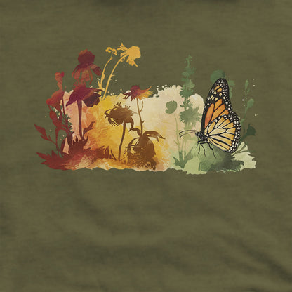 Watercolor Monarch Meadow Hoodie