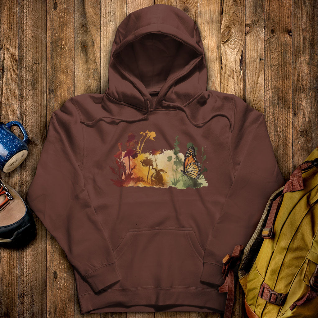 Watercolor Monarch Meadow Hoodie