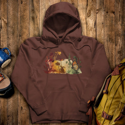Watercolor Monarch Meadow Hoodie