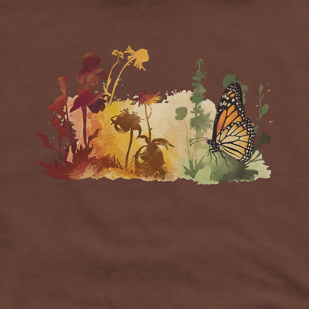 Watercolor Monarch Meadow Hoodie