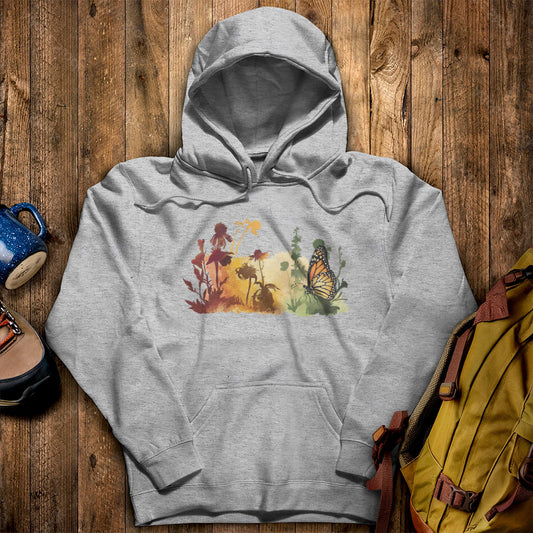 Watercolor Monarch Meadow Hoodie