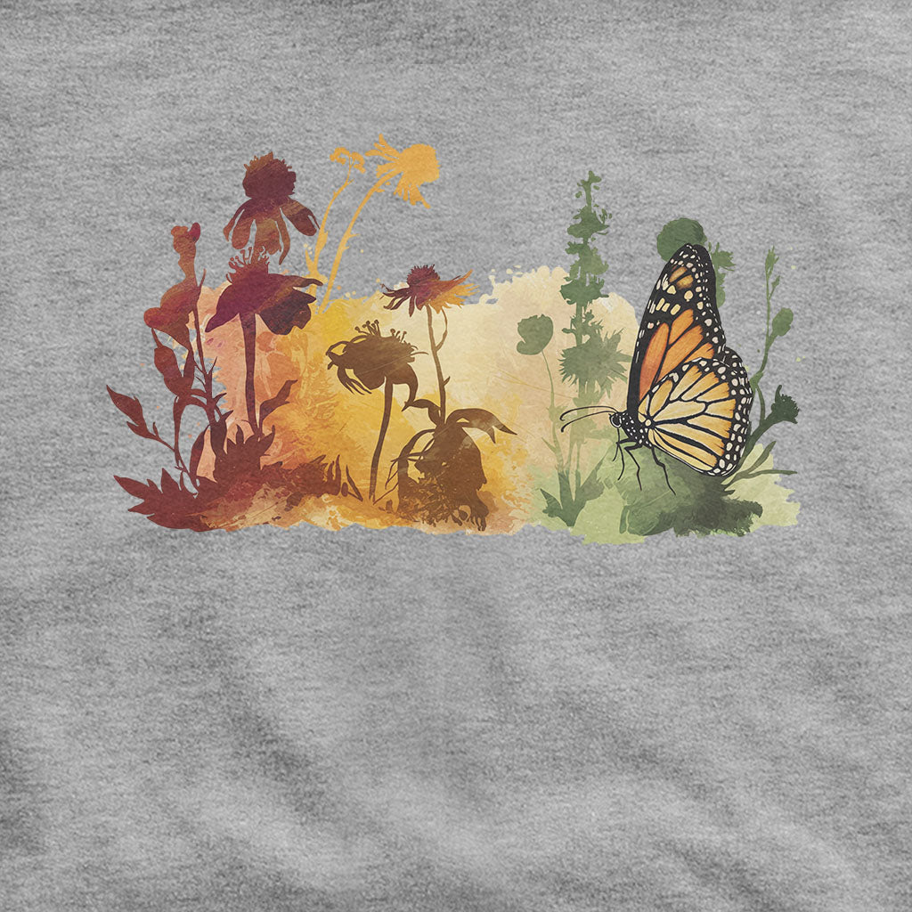 Watercolor Monarch Meadow Hoodie