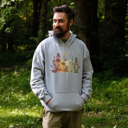 Watercolor Monarch Meadow Hoodie
