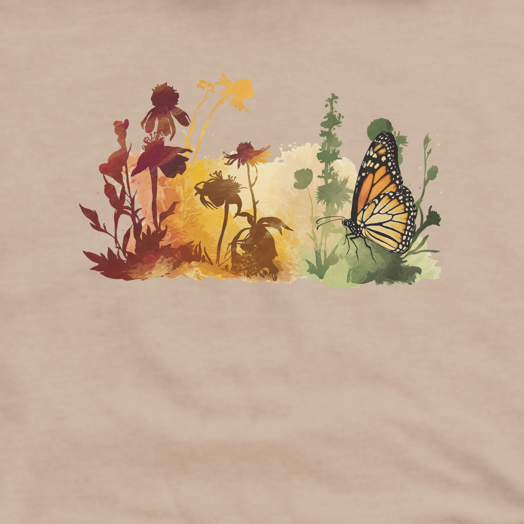 Watercolor Monarch Meadow Crewneck Sweatshirt