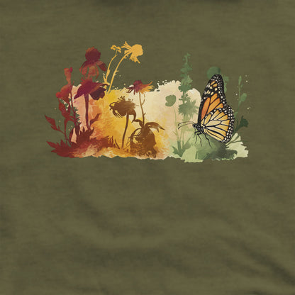 Watercolor Monarch Meadow Crewneck Sweatshirt