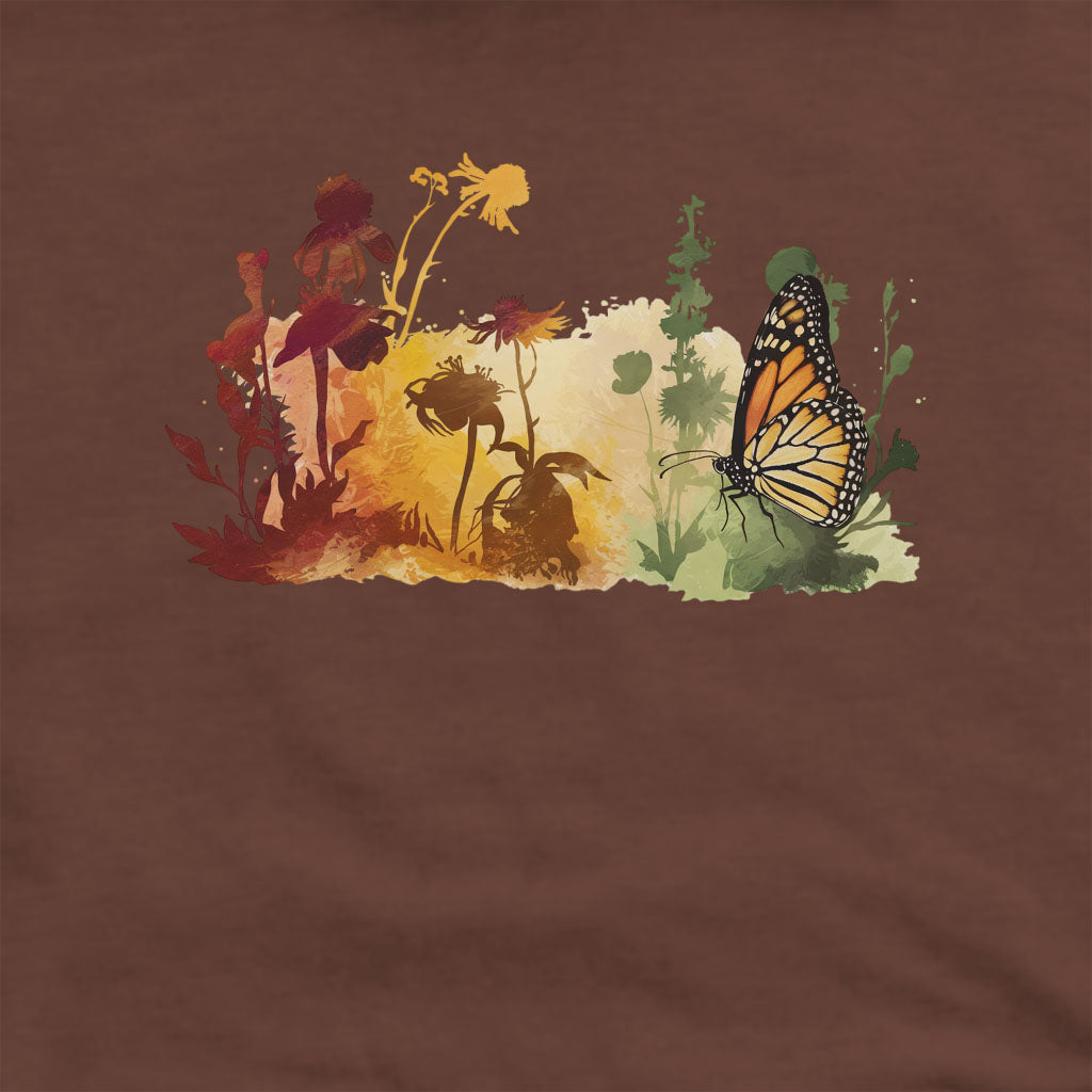 Watercolor Monarch Meadow Crewneck Sweatshirt