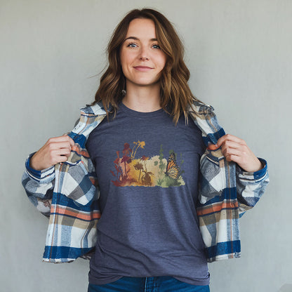 Watercolor Monarch Meadow T-Shirt