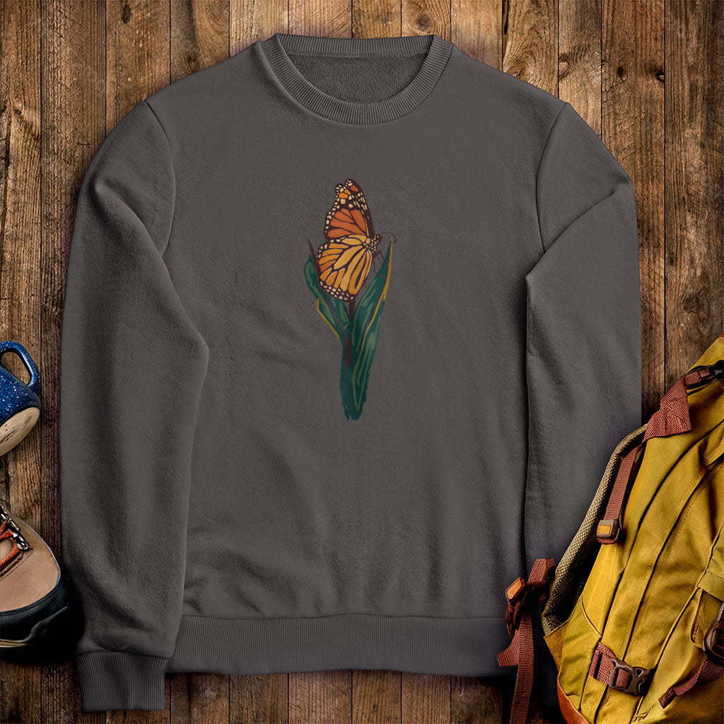 Painted Monarch Butterfly Crewneck Sweatshirt