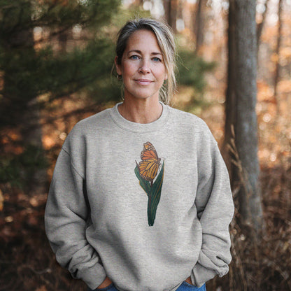 Painted Monarch Butterfly Crewneck Sweatshirt