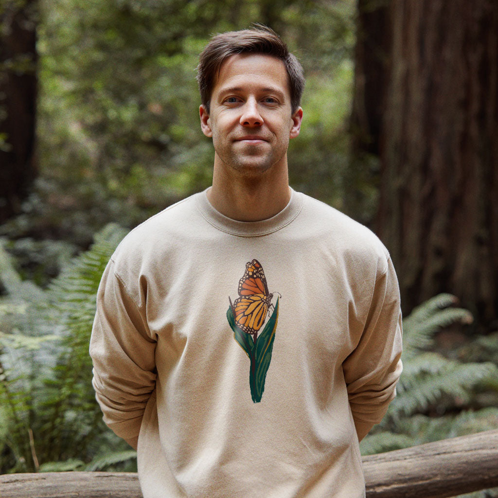 Painted Monarch Butterfly Crewneck Sweatshirt