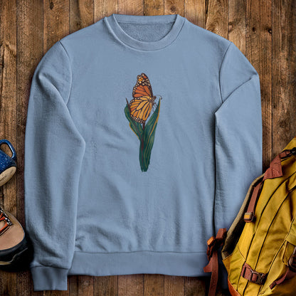 Painted Monarch Butterfly Crewneck Sweatshirt