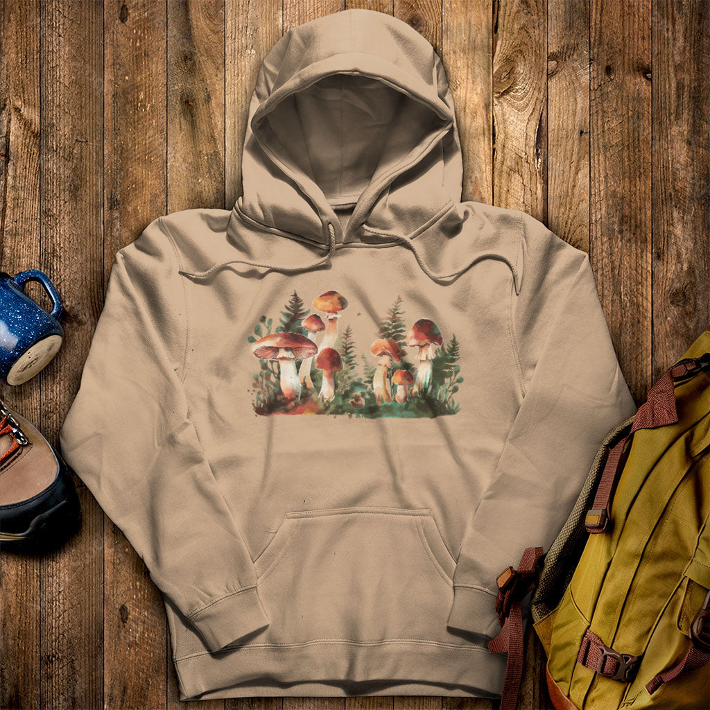 Watercolor Mushroom Patch Hoodie
