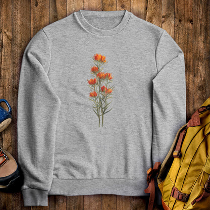 Painted Indian Paintbrush Crewneck Sweatshirt