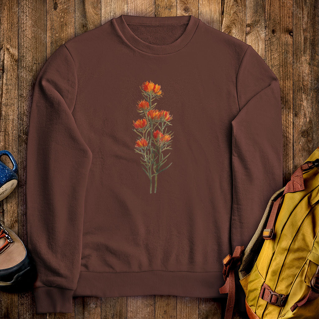 Painted Indian Paintbrush Crewneck Sweatshirt