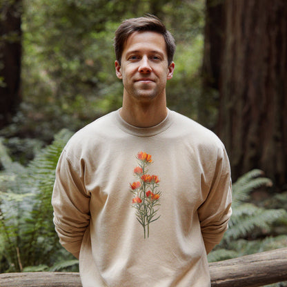 Painted Indian Paintbrush Crewneck Sweatshirt