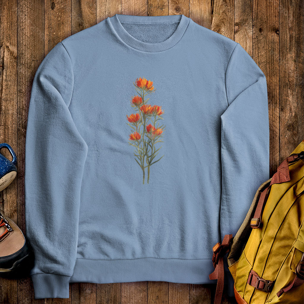 Painted Indian Paintbrush Crewneck Sweatshirt