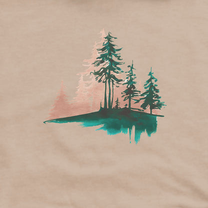 Watercolor Pine Tree Sunrise Hoodie