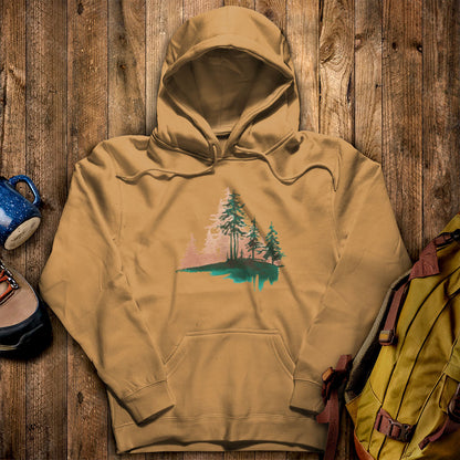 Watercolor Pine Tree Sunrise Hoodie