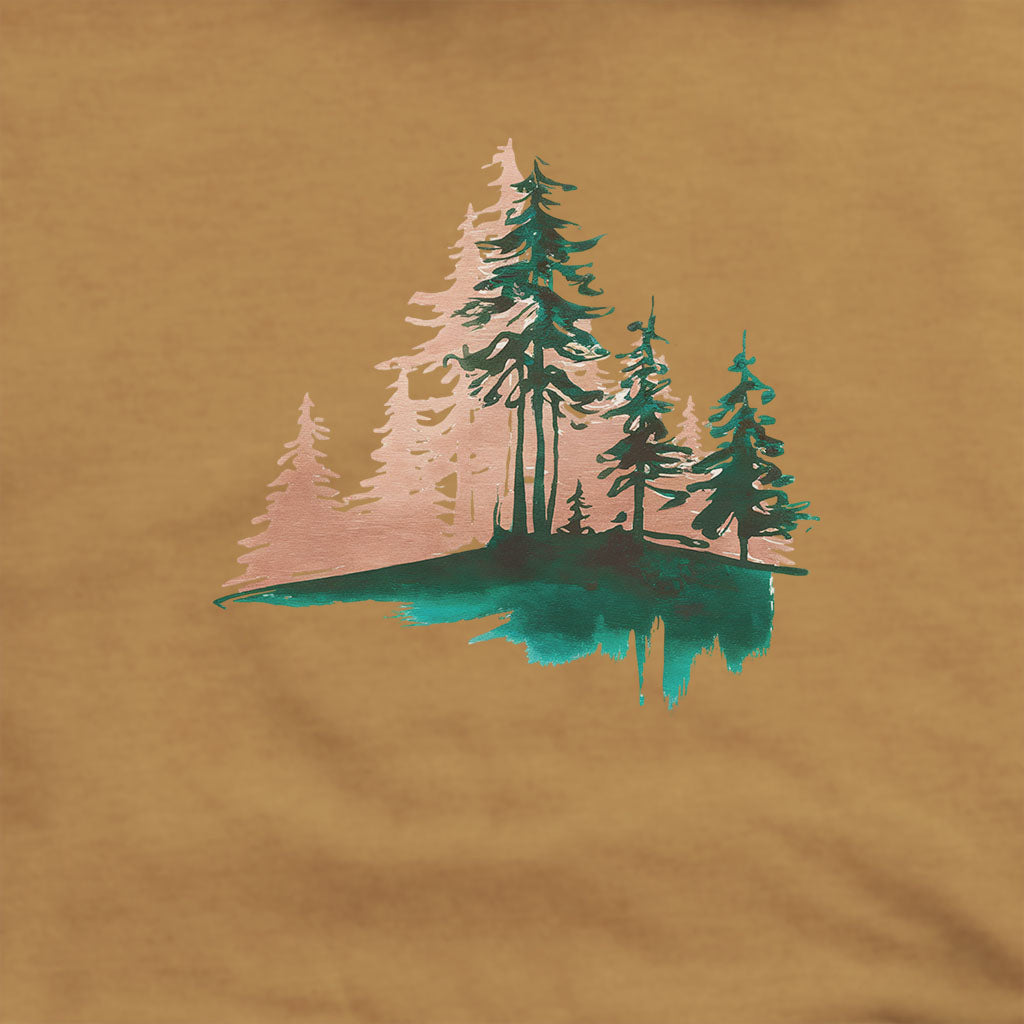 Watercolor Pine Tree Sunrise Hoodie