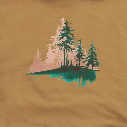 Watercolor Pine Tree Sunrise Hoodie