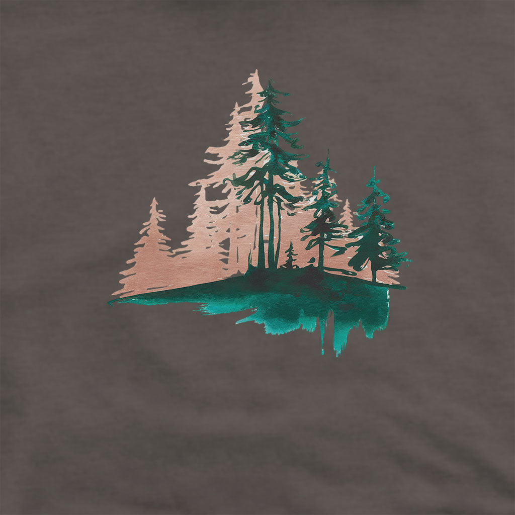 Watercolor Pine Tree Sunrise Hoodie