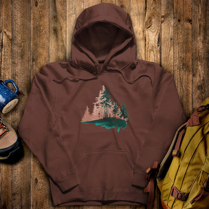 Watercolor Pine Tree Sunrise Hoodie