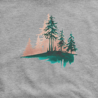 Watercolor Pine Tree Sunrise Hoodie