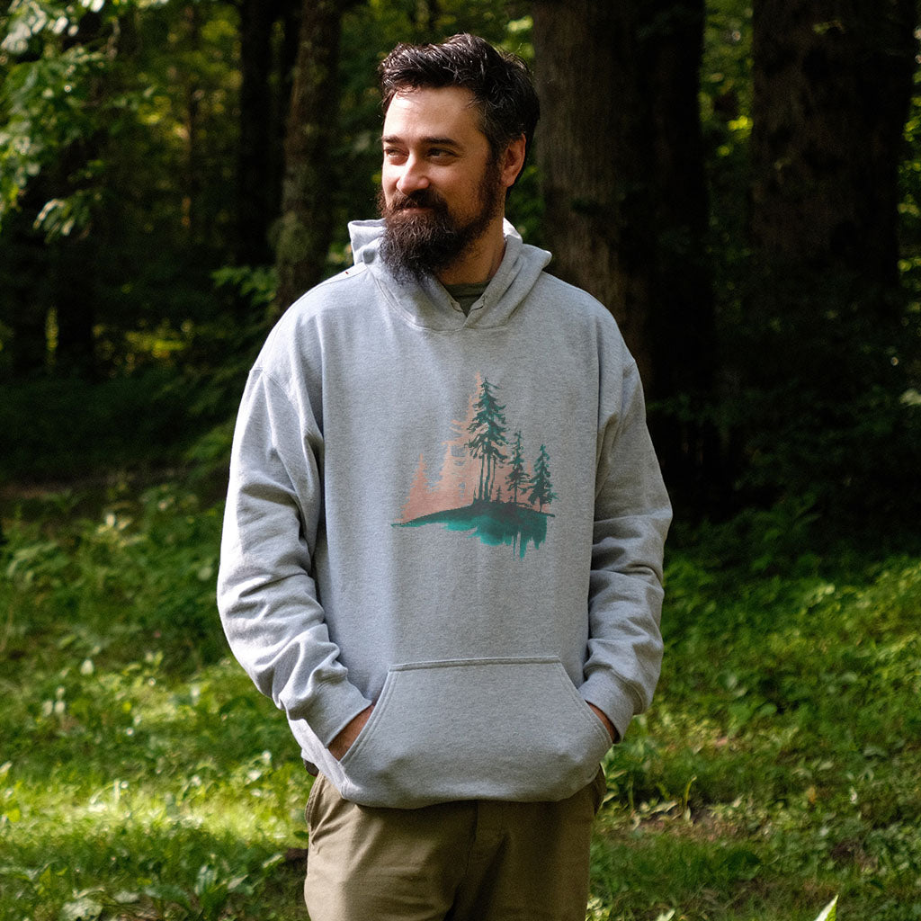 Watercolor Pine Tree Sunrise Hoodie